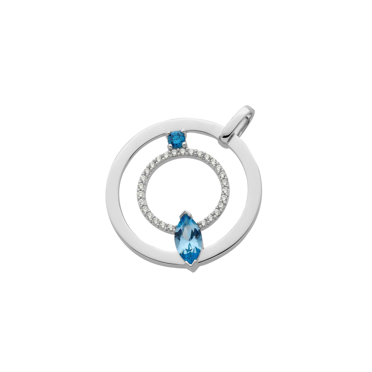 Anhänger April aus 925/- Silber mit Zirkonia – Durchmesser ca. 26 mm