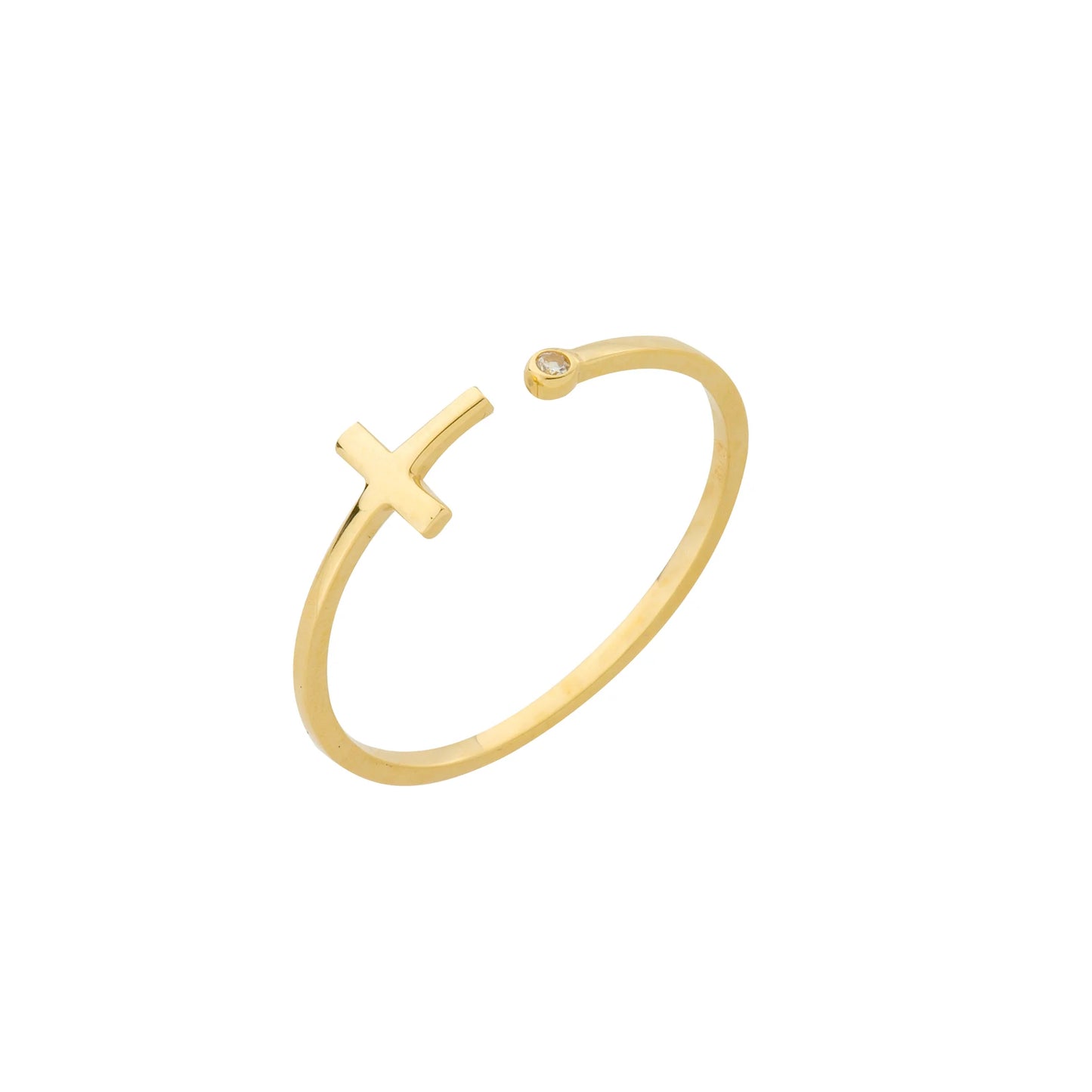 Ring aus 585/- Gelbgold mit Zirkonia – Größen