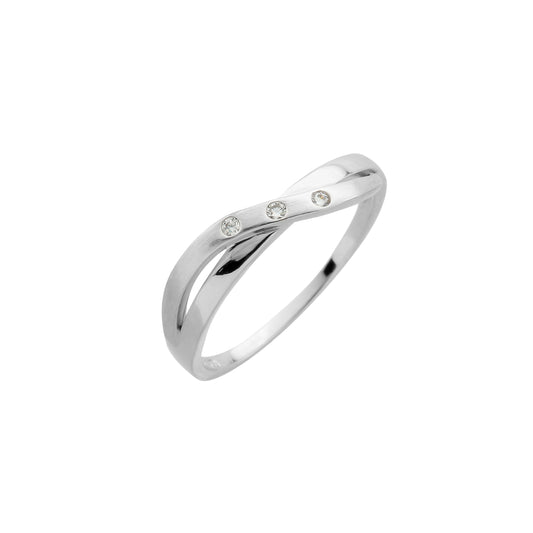 Ring aus 925/- Silber mit drei Zirkonia – Größen