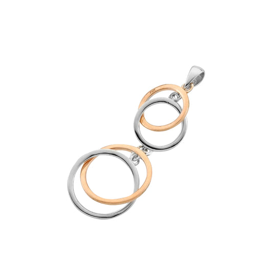 Anhänger Saba aus 925/- Silber, teilvergoldet in Rosé – Kreis-Design