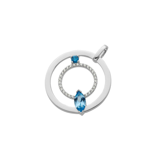 Anhänger April aus 925/- Silber mit Zirkonia – Durchmesser ca. 26 mm