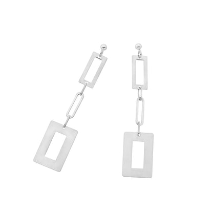 Ohrstecker aus 925er Silber, rhodiniert – Silberfarben (ca. 60 × 13 mm)