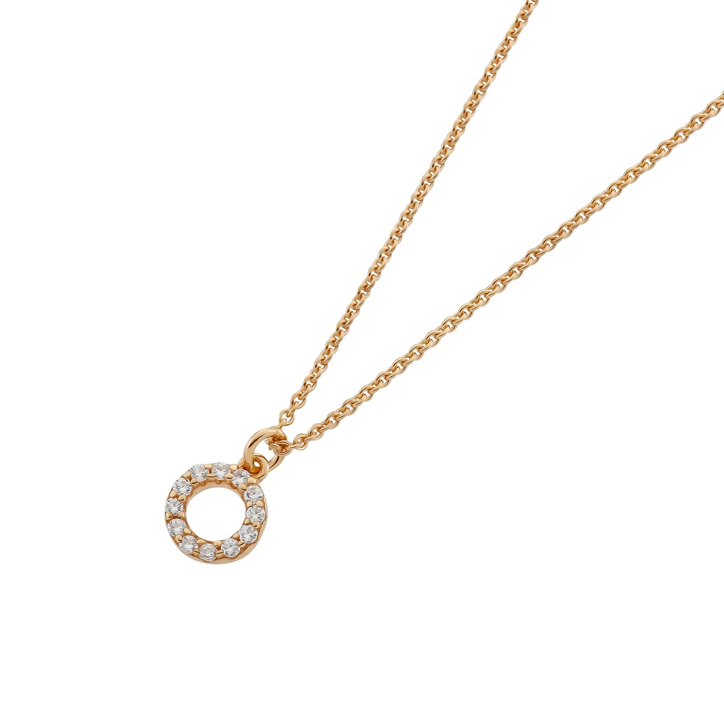 Collier aus rhodiniertem oder rosé vergoldetem 925/- Silber mit Zirkonia – 42 cm Länge – Silber- oder Rosé-Goldfarben