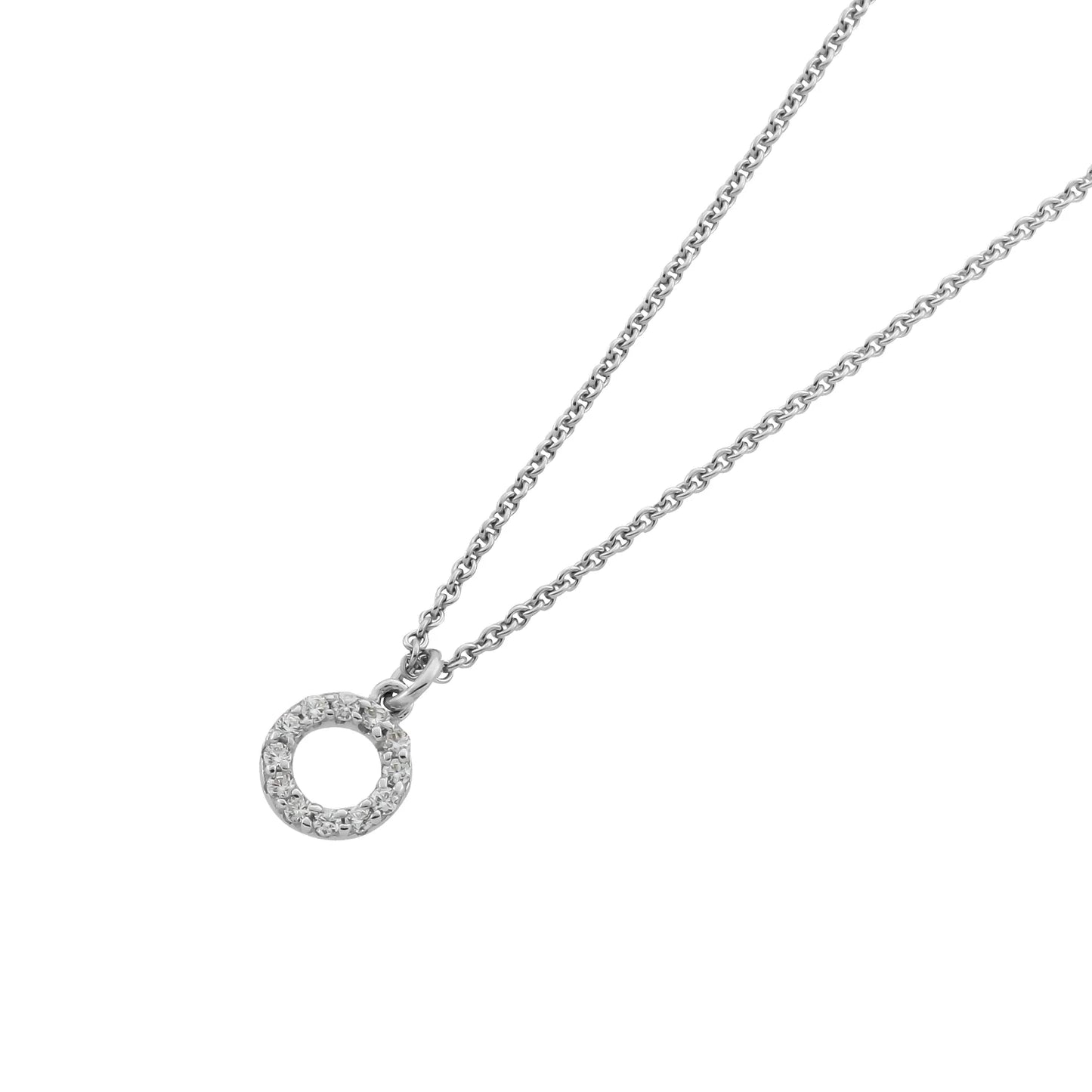 Collier aus rhodiniertem oder rosé vergoldetem 925/- Silber mit Zirkonia – 42 cm Länge – Silber- oder Rosé-Goldfarben