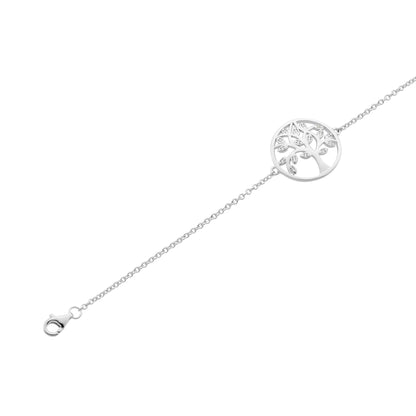 Armband aus rhodiniertem 925er Silber mit Zirkonia – Silberfarben, 15 + 4 cm