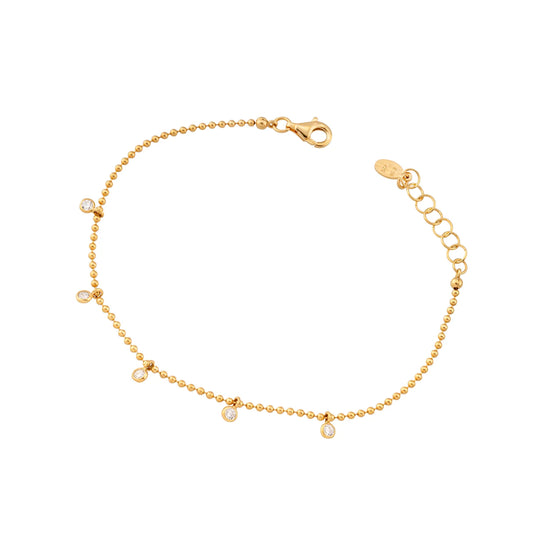 Armband aus vergoldetem 925/- Silber mit Zirkonia – Länge ca. 19 cm