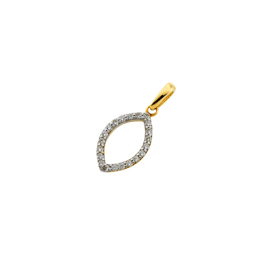 Anhänger Zamira aus 585/- Gelbgold mit Zirkonia – Größe ca. 12 × 18 mm