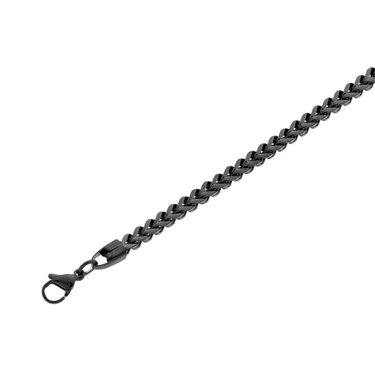 Doppel-Panzerarmband aus Stahl „Made in Germany“ – 21 cm Länge, 4 mm Breite, schwarz